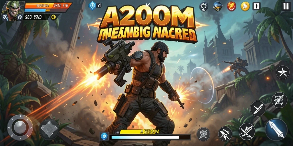 Tangkapan layar menunjukkan aksi seru dalam gameplay A200M.