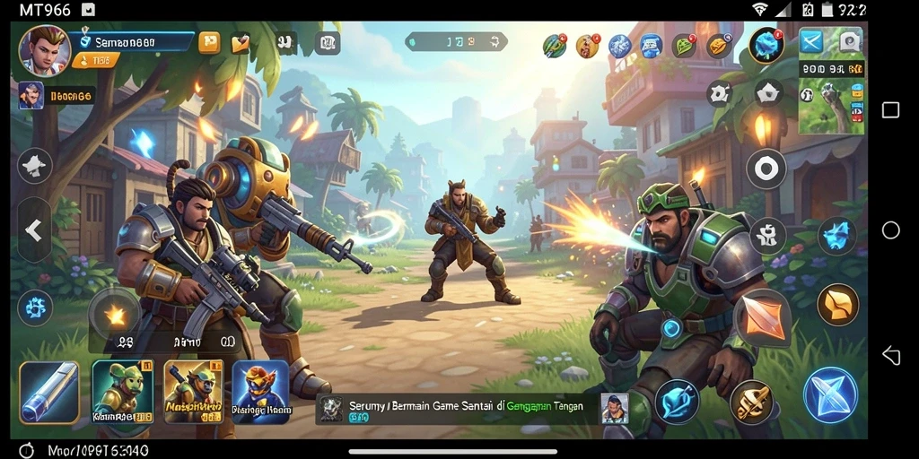 Screenshot gameplay MT966 menampilkan karakter lucu dalam aksi mengasyikkan.