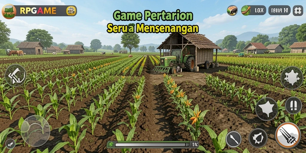 Tampilan gameplay menarik saat bercocok tanam di RPGAME.