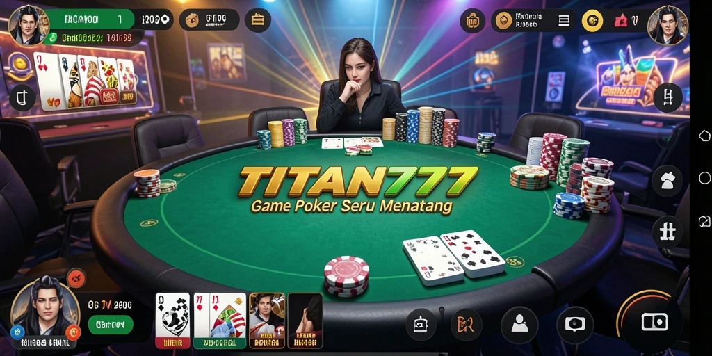 Tampilan gameplay Poker yang menegangkan di TITAN777.